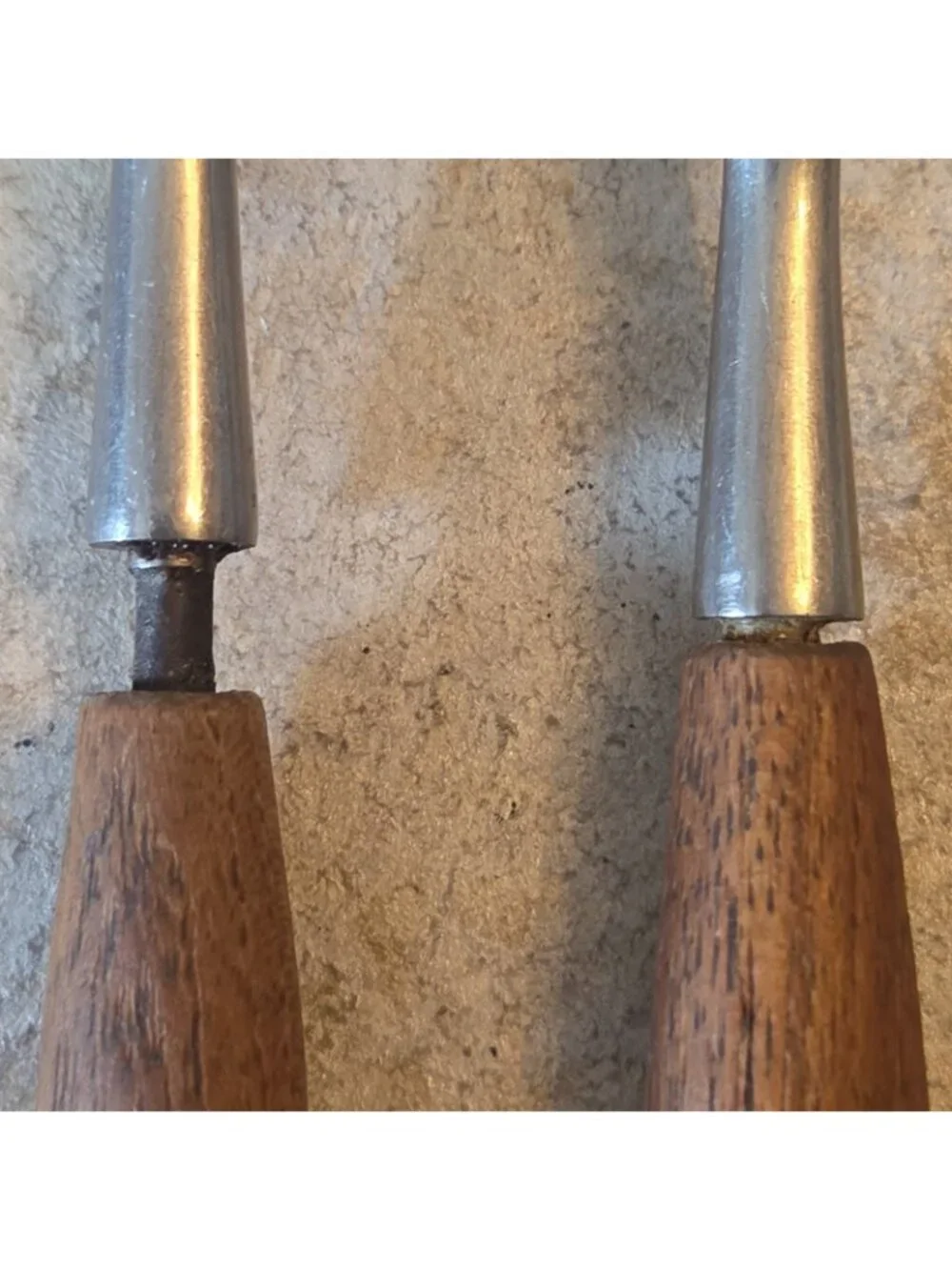 2 AS IS Separated Dansk Dinner Forks Germany Stainless Steel Teak FJORD